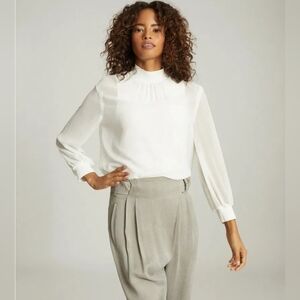 Reiss Sandrine Semi Sheer Blouse Large